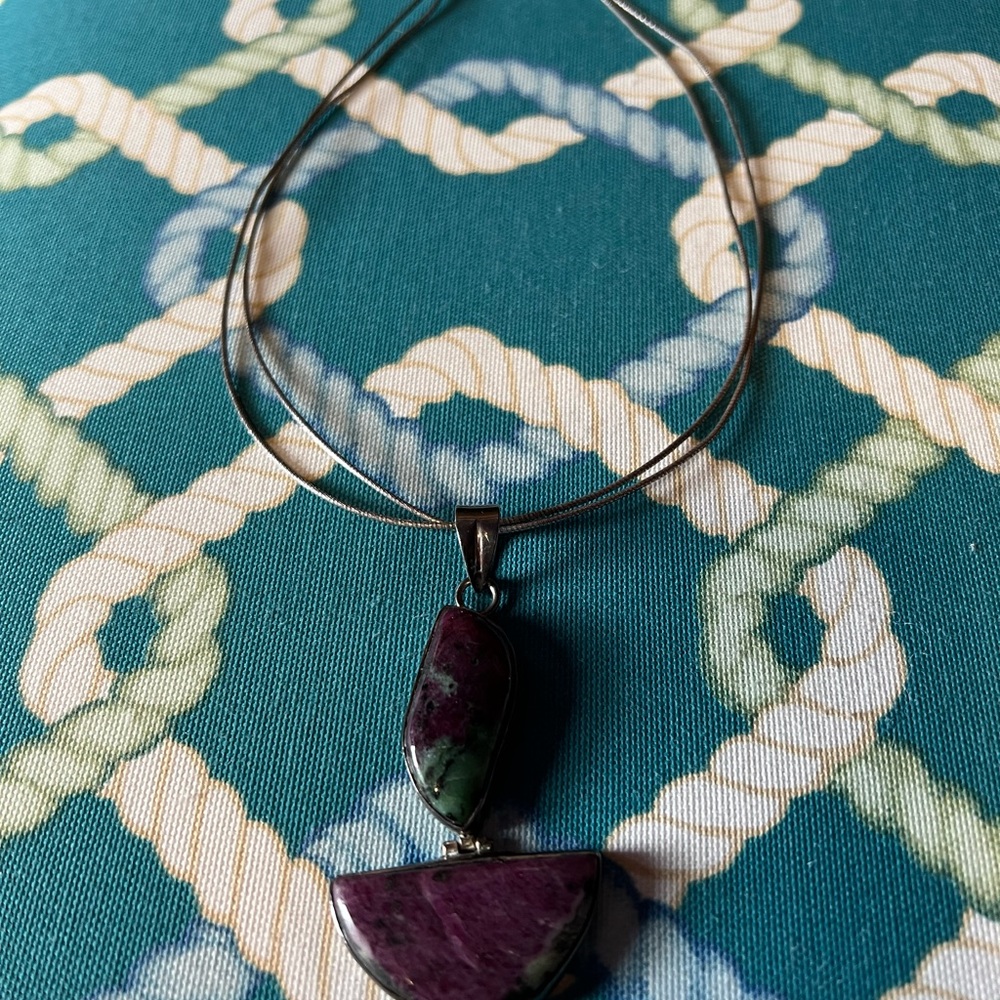 Vintage Ruby & Zoisite necklace